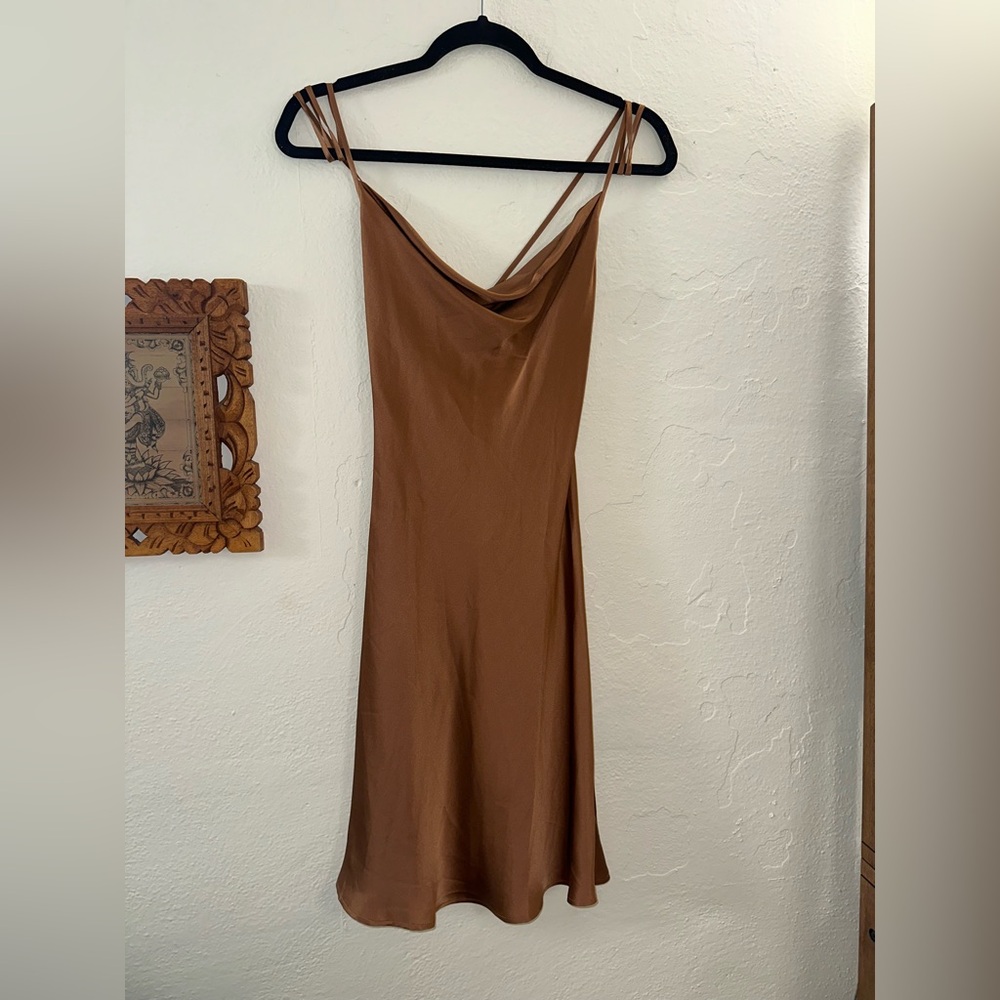 Silk Maison
Lounge Cowl Neck Mini Silk Slip
Dress
